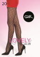 Schwarze Strumpfhose mit Herzen LOVELY 09 20 DEN Gatta