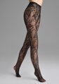 Netzstrumpfhose mit Blumen-Design schwarz CHARLY G001 Marilyn