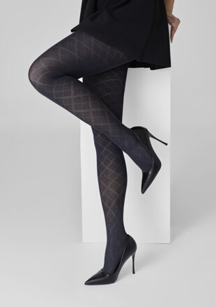 Feinstrumpfhose mit auffälligem Jacquard-Rautenmuster GRACE F02 Marilyn