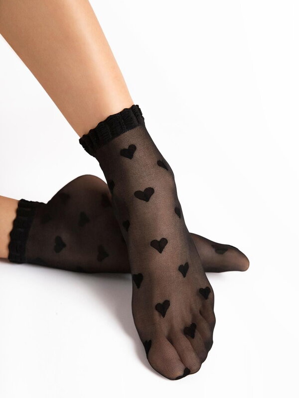 Ponožky so srdiečkami  G 1189 KOKORO 20 DEN Fiore