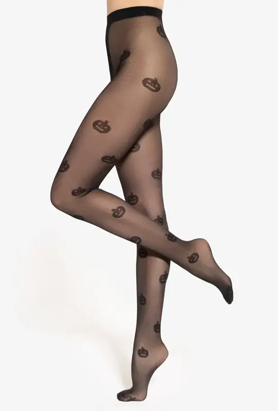 Damenstrumpfhose mit Kürbismotiv für Halloween CRAZY TRICK WZ.04 40 DEN Gatta