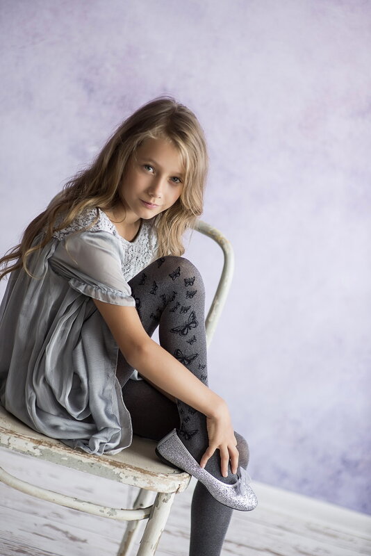 Kinderstrumpfhose für Mädchen mit Schmetterlingsdesign BEAUTY 50 DEN Knittex