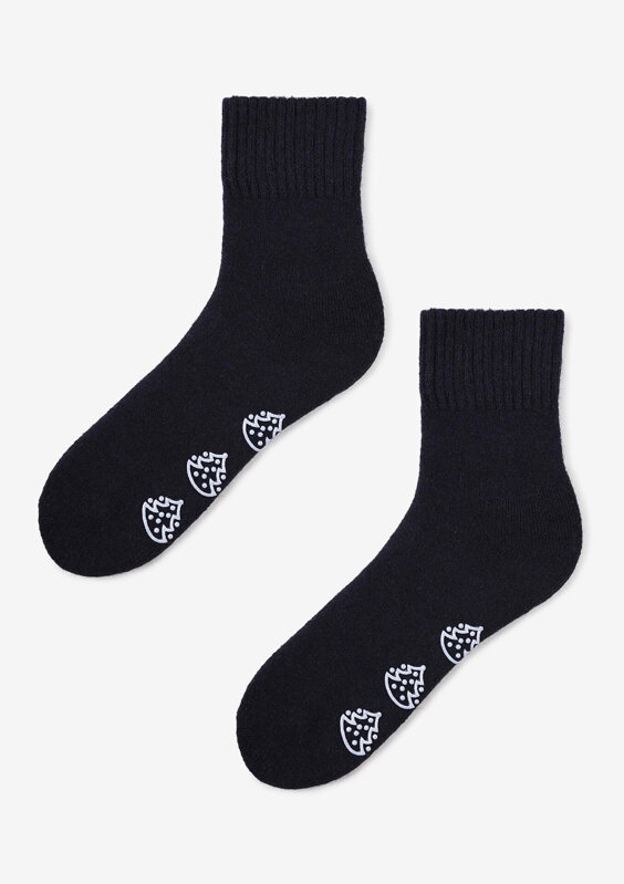 Hladké teplé dámske protišmykové ponožky ANGORA ABS TERRY X45 Marilyn